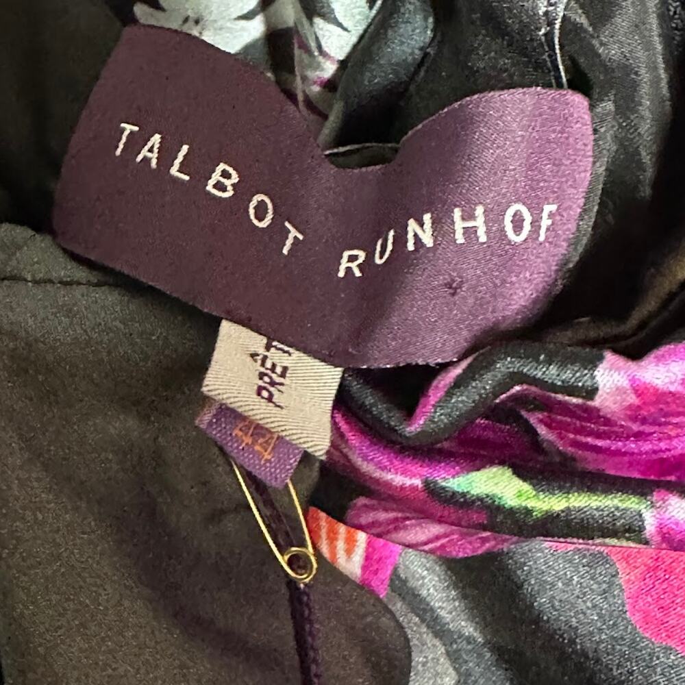 Talbot Runhof Silk Floral Cocktail Dress Black Pink Women’s EU 44 - Picture 4 of 11